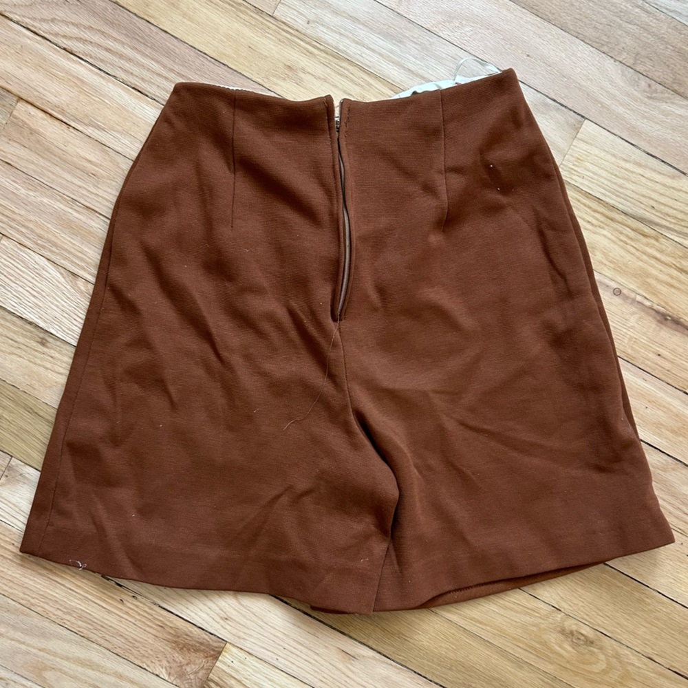 Vintage 60s Milk Chocolate Mini Skirt Shorts View 3